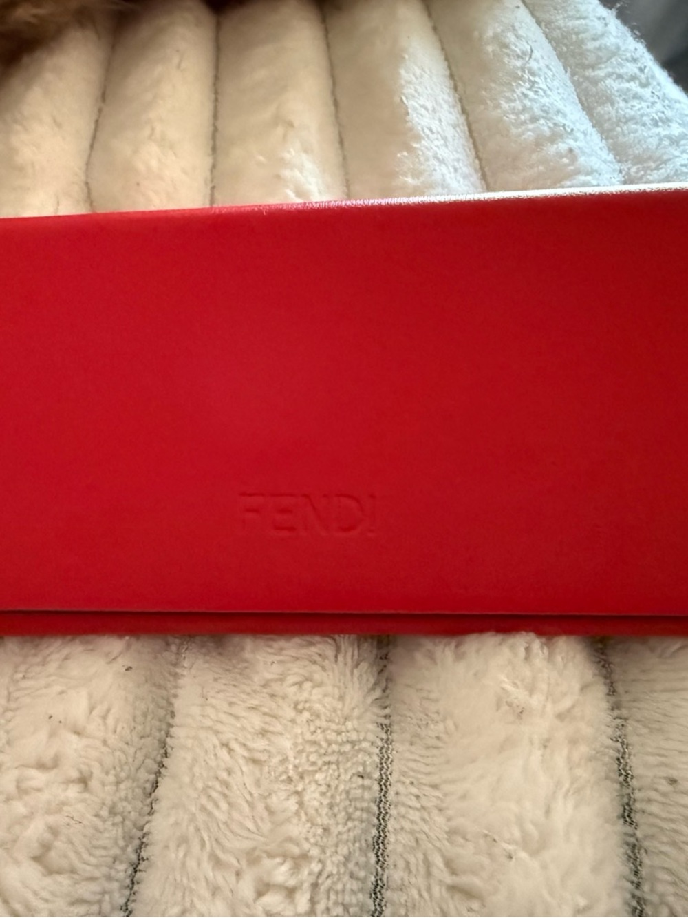Fendi Red Leather Glasses Case